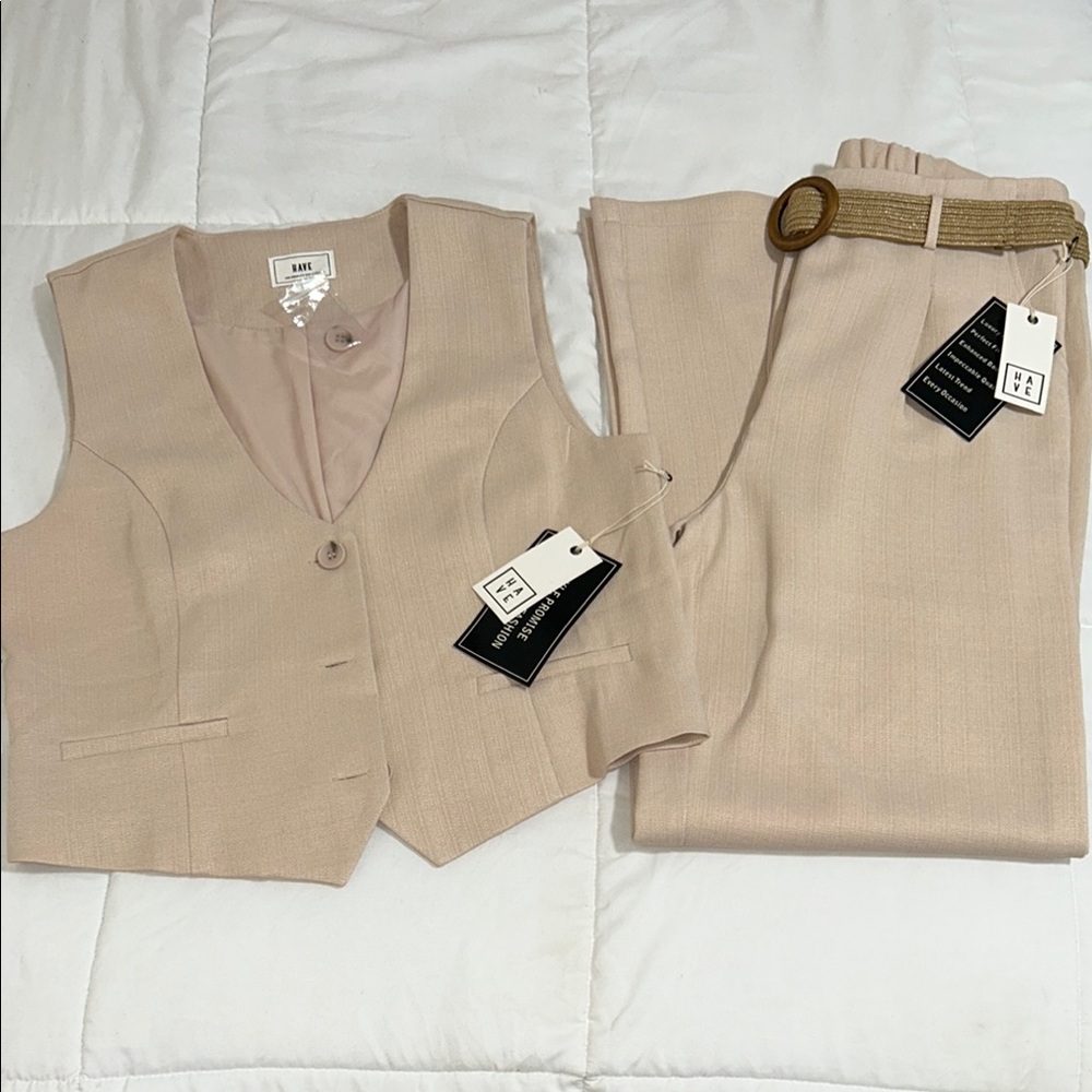 Have Cream Flare Pants with Tailored Elegance